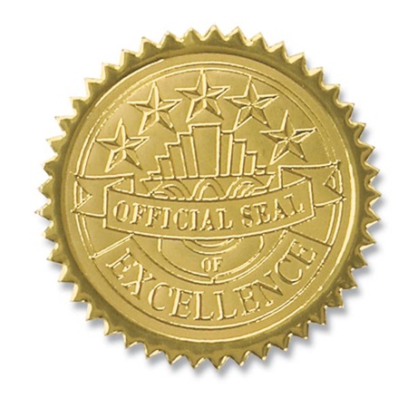 Gold Official Seal of Excellence Certificate Seals Anderson #39 s