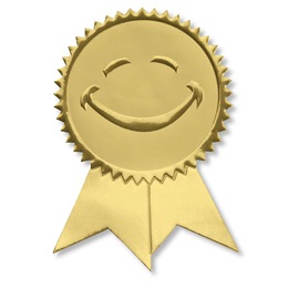 Certificate Seals - Gold Smiley Face
