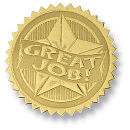 Certificate Seals - Gold Great Job