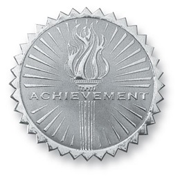 Certificate Seals - Silver Achievement Torch