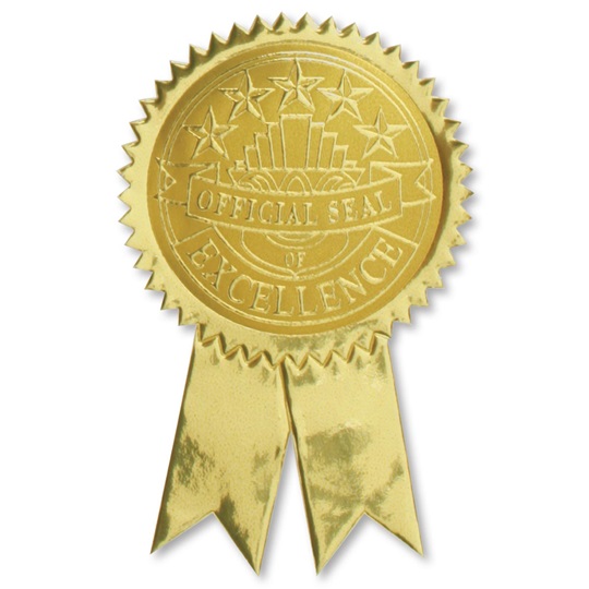 Gold Excellence Certificate Seals With Tails It S Elementary