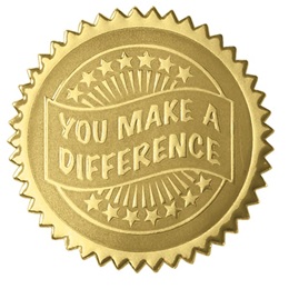 Certificate Seals - Gold You Make a Difference