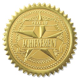 Foil Seals - Blue/Gold Seal of Achievement