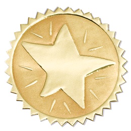 Gold Foil Certificate Seal - Star
