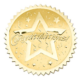 Gold Foil Certificate Seals - Congratulations