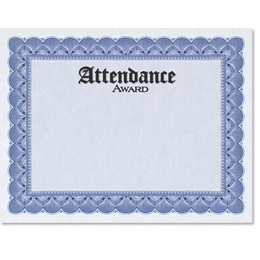 Traditional Attendance Award Certificates - Blue/Blue