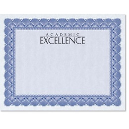 Traditional Academic Excellence Certificates - Blue/Blue