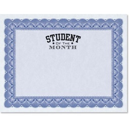 Traditional Student of the Month Certificates - Blue/Blue
