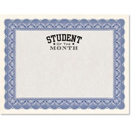 Traditional Student of the Month Certificates - Blue/White