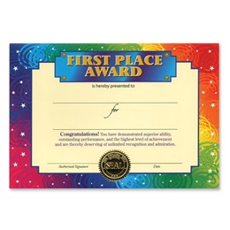 Standing Certificate - First Place Award