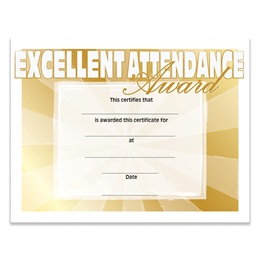 Excellence Attendance Certificate Pack