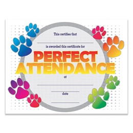 Paw Perfect Attendance Certificates Pack