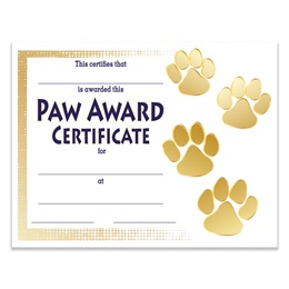 Gold Paw Award Certificates Pack