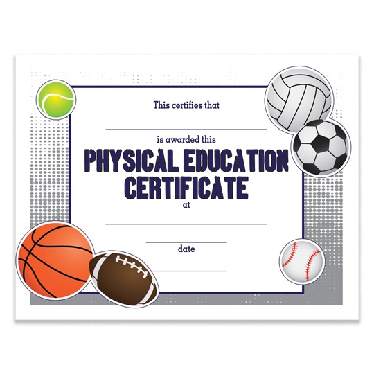 Physical Education Certificate Pack It S Elementary