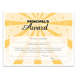 Principal's Award Certificate Pack