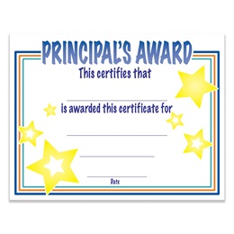 Principal's Award Stars Certificate Pack