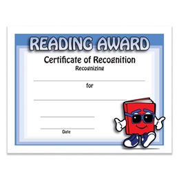 Book Guy Reading Award Certificate Pack