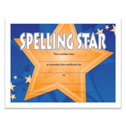 Spelling Star Award Certificate Pack