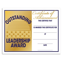 Outstanding Leadership Award Certificates Pack
