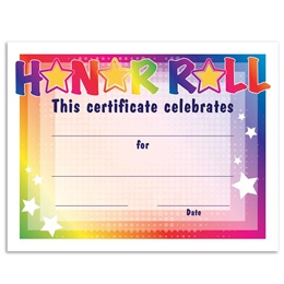 Honor Roll/Colorful Stars Certificates Pack