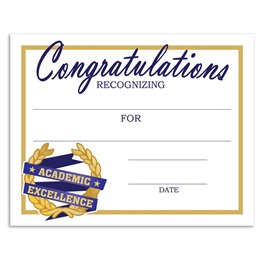Congratulations Academic Excellence Certificates Pack
