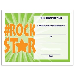 Hashtag Rock Star Certificates Pack