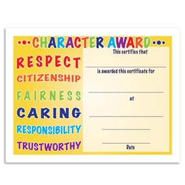 Character Award Certificates Pack