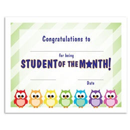 Student of the Month/Owls Certificates Pack