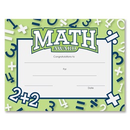 Math Award Certificates Pack