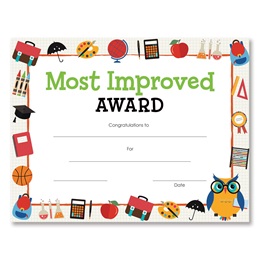 Most Improved Award Certificates Pack