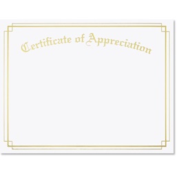 Award Certificates - Gold Foil Appreciation