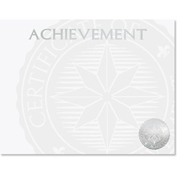 Award Certificates with Silver Achievement Seal, 50/pkg