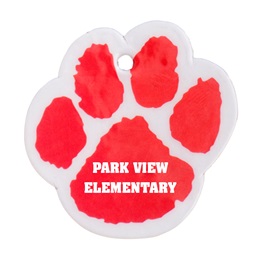 Custom Paw-shaped Dog Tag - Red/White