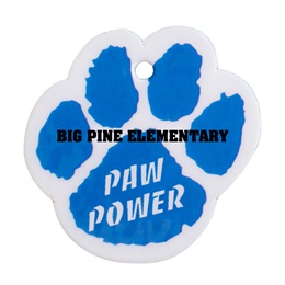 Custom Paw Dog Tag - Blue/White Paw Power