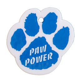 Custom Paw Dog Tag - Blue/White Paw Power