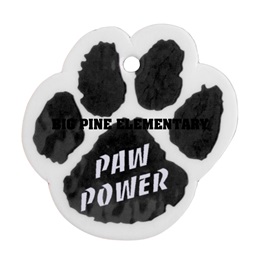 Custom Paw Dog Tag - Black/White Paw Power