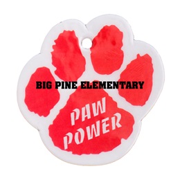 Custom Paw Dog Tag - Red/White Paw Power