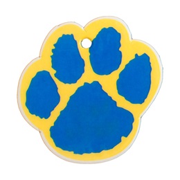 Custom Paw-shaped Dog Tag - Blue/Yellow