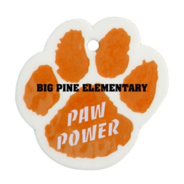 Custom Paw Dog Tag - Orange/White Paw Power