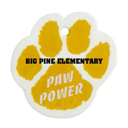 Custom Paw Dog Tag - Yellow/White Paw Power