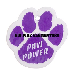 Custom Paw Dog Tag - Purple/White Paw Power