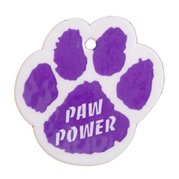 Custom Paw Dog Tag - Purple/White Paw Power