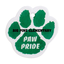Custom Paw Dog Tag - Green/White Paw Power