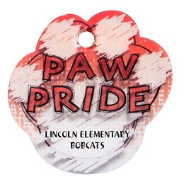 Custom Paw-shaped Dog Tag - Red Paw Pride