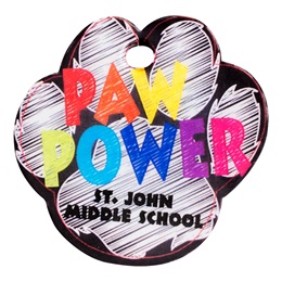Custom Paw-shaped Dog Tag - Paw Power Chalkboard