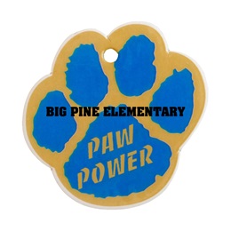Custom Paw Dog Tag - Blue/Gold Paw Power