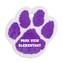 Custom Paw-shaped Dog Tag - Purple/White