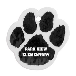 Custom Paw-shaped Dog Tag - Black/White
