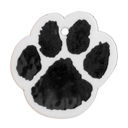 Custom Paw-shaped Dog Tag - Black/White