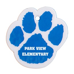 Custom Paw-shaped Dog Tag - Blue/White
